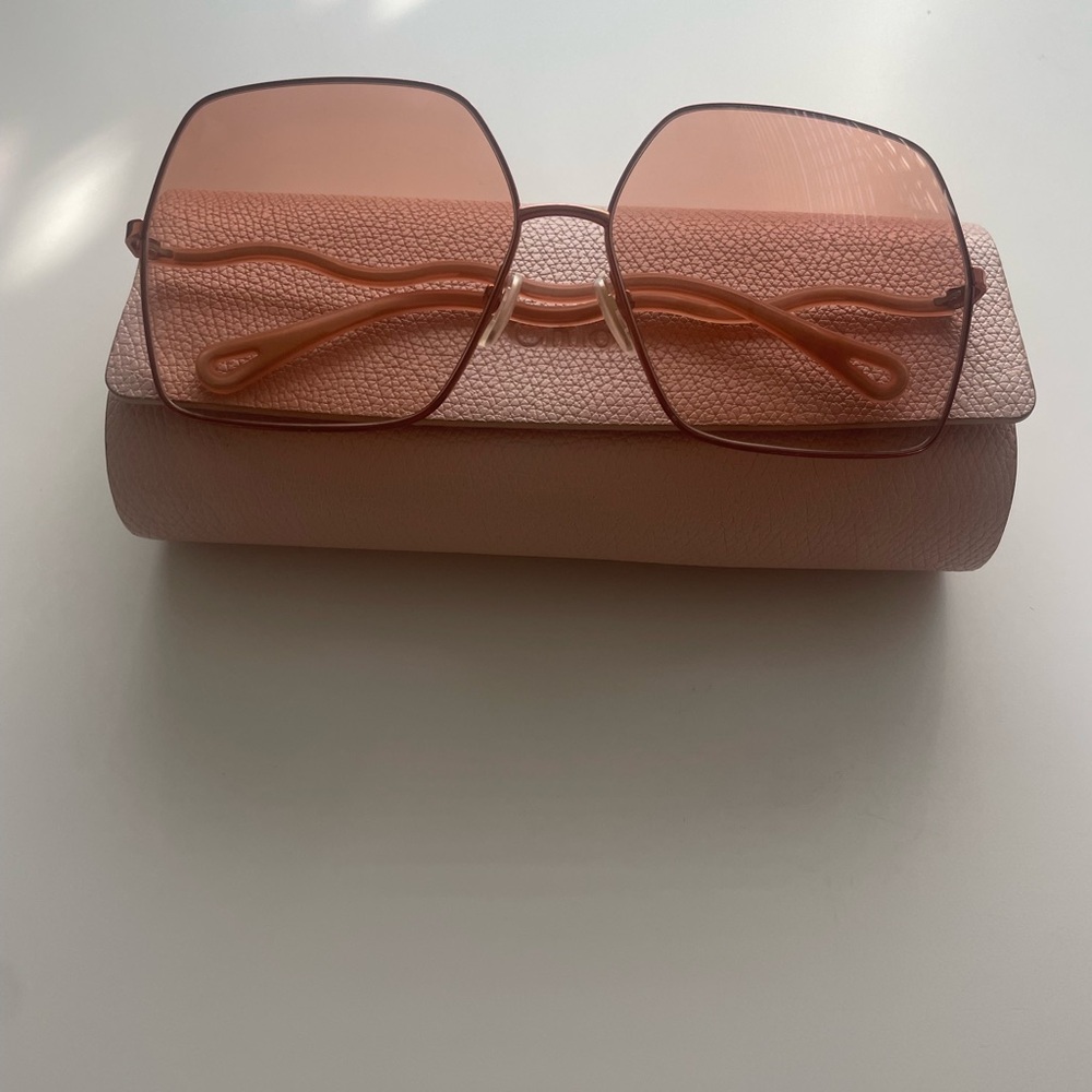 Chloé Pink Gradient Oversized Square Sunglasses - Picture 6 of 10